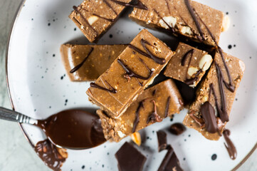 Halva is dessert of Turkey. Eastern dessert. Halva with chocolate