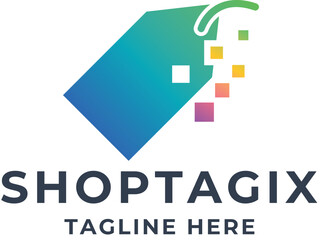 Pixel Shopping Tag Logo