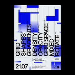 Abstract Techno Rave Poster Graphics Design With Helvetica Typography Aesthetics And Geometric Pattern - 519360403