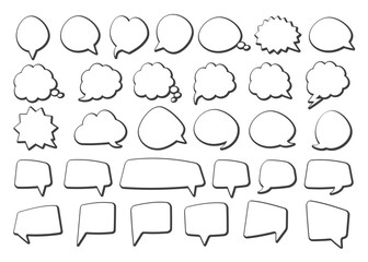 Fototapeta premium Stickers of speech bubbles black color set. Vector Illustration