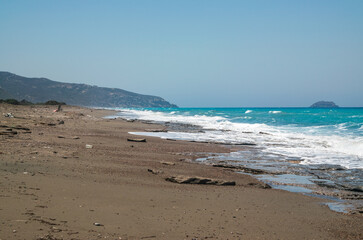Sea Waves on Pebble Beach