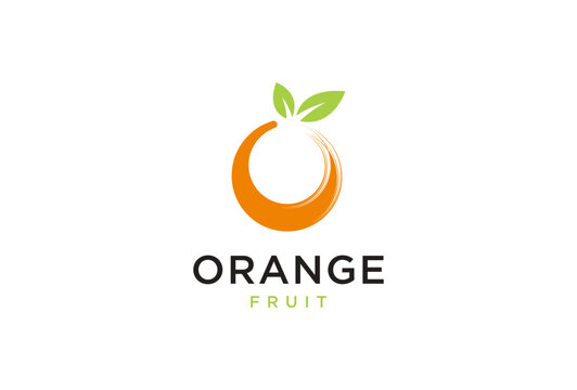Fresh Orange Fruit, Slice of Lemon Lime Grapefruit Citrus with swirl letter initial O logo design inspiration