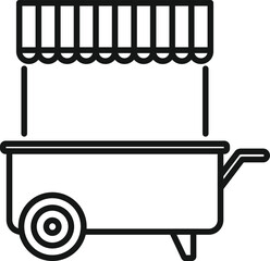 Snack cart icon outline vector. Market shop