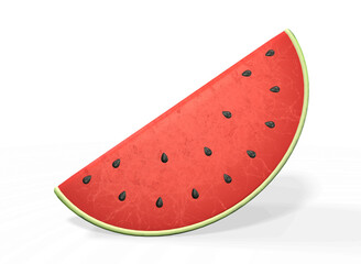 watermelon slice isolated on a white background 3d-rendering