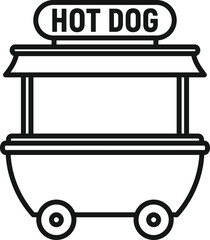 Fast food icon outline vector. Hot dog cart