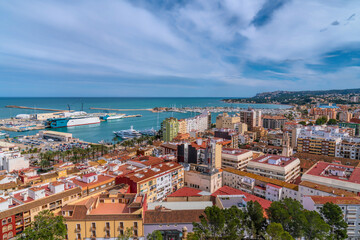 Obraz premium Denia Spain port and harbour between Alicante and Valencia, historic city or town Spanish east coast