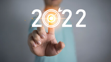 Business goals and goals 2022 new year ideas Fingers on target for 2022, new year business