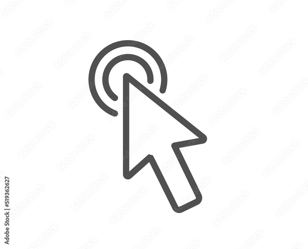 Fototapete mouse cursor line icon. click action sign. arrow pointer symbol. quality design element. linear styl