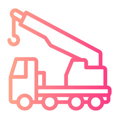 crane truck gradient icon