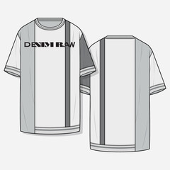 multi panel tee. blocks t-shirt with graphic