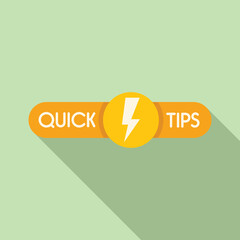 Flash tip icon flat vector. Quick trick