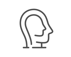 Psychology therapy line icon. Mental health sign. Brain care symbol. Quality design element. Linear style psychology icon. Editable stroke. Vector