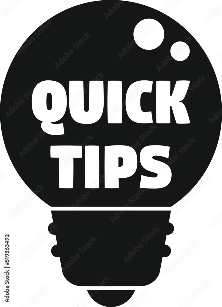 Poster text tip icon simple vector. idea advice