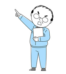 指を指すおじさんのイラスト