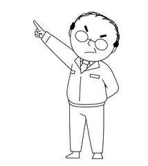 指を指すおじさんのイラスト