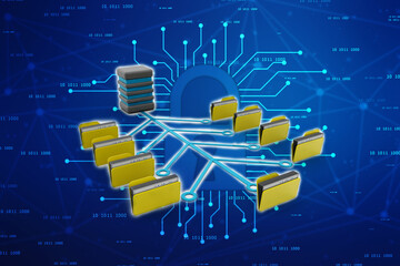 3d illustration of Data sharing concept