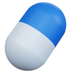 3d rendering blue capsule medicine isolated