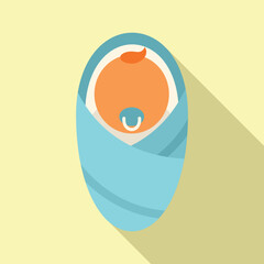 Newborn baby icon flat vector. Adult life