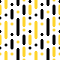 pattern background vertical black and yellow stripe and circle on white background