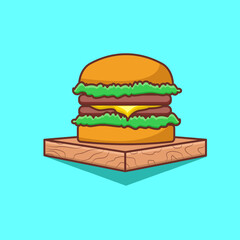 Burger vector illustration for fast food icon 