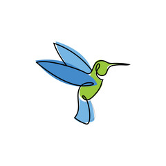 Abstract humming bird illustration vector design