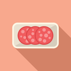 Airline sausage icon flat vector. Food meal