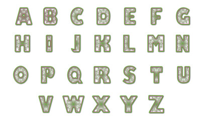 multilayer alphabet uppercase.  capital letters reading writing recognition project, suitable for any project you wish.