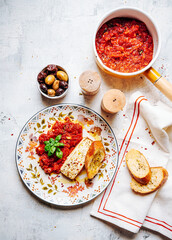 Baked goat cheese and marinara