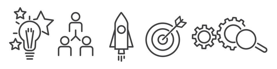 Start up business vector icon collection on white background