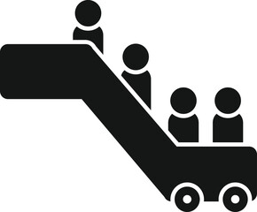 Passenger stairs cart icon simple vector. Airplane travel