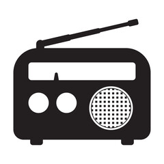 Retro radio icon, vector isolated.