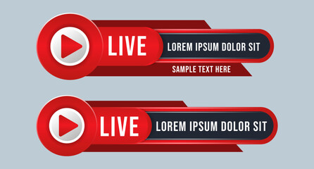 Editable modern Lower third set Header title set template design for Video headline title TV news banner. Lower third layout. sports news |  news bar | text bar | news banner | title bar | tv banner 