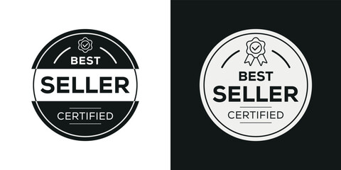 Fototapeta na wymiar Creative (Best seller) certificated badge, vector illustration.