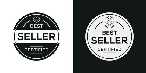 Obraz premium Creative (Best seller) certificated badge, vector illustration.