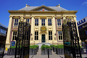 Facade of The Mauritshuis an art museum in The Hague, Netherlands