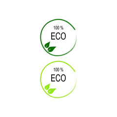 100 % Eco Design Label isolated On White