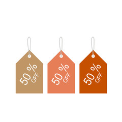 50 % OFF SHOP LABELS ISOLATED ON WHITE
