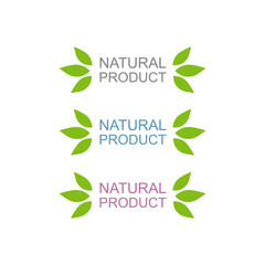 Natural Product Design Badges isolated On White