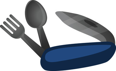 Hunting knife icon cartoon vector. Hunter equipment