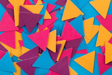 Abstract colorful geometrical composition background with random paper triangles