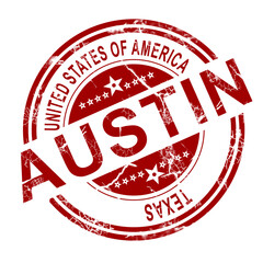 Austin Texas stamp with white background