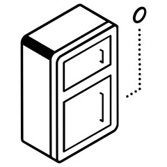 Top mount refrigerator isometric vector design 