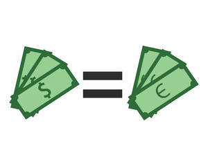 Dollar equal to euro vector illustration 