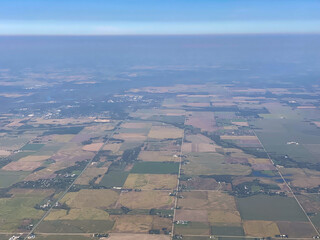 Obraz premium aerial view of the farms of nebraska