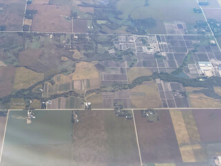 aerial view of the farms of Nebraska
