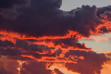 Fototapeta premium Dramatic stormy sky before dawn