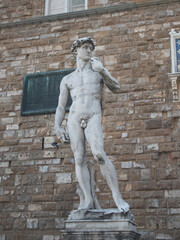 Naklejka premium Replica of the statue of David in Piazza della Signoria in Florence