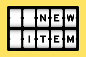 Black color in word new item on slot banner with yellow color background