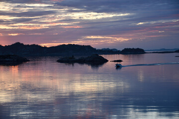 Sunset over Norwegian fisherman village by summer 7