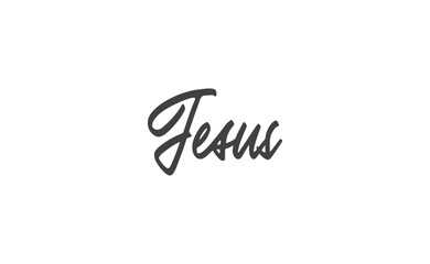 Jesus vector calligraphy lettering. Faith in the lord religious banner. Praise.